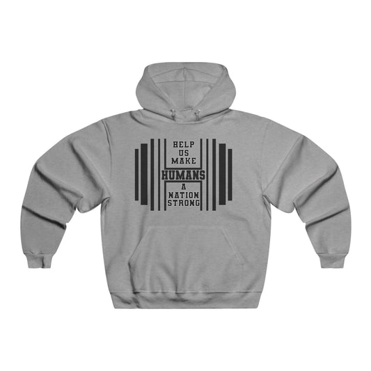 HUMANS APPAREL - Mens Fitness Motivation Hoodie - Help Us Make Humans A Nation Strong
