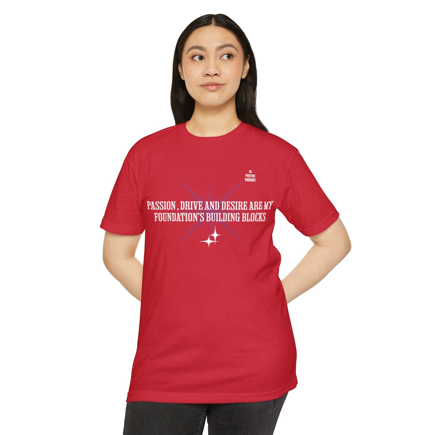 HUMANS APPAREL - Positive Thought Unisex CVC Jersey T-Shirt - Inspirational Quote Tee "Passion, Drive & Desire"