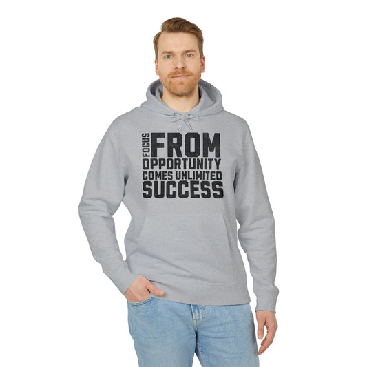 HUMANS APPAREL - Motivational Unisex Hoodie - "FOCUS" - From Opportunity Comes Unlimited Success"