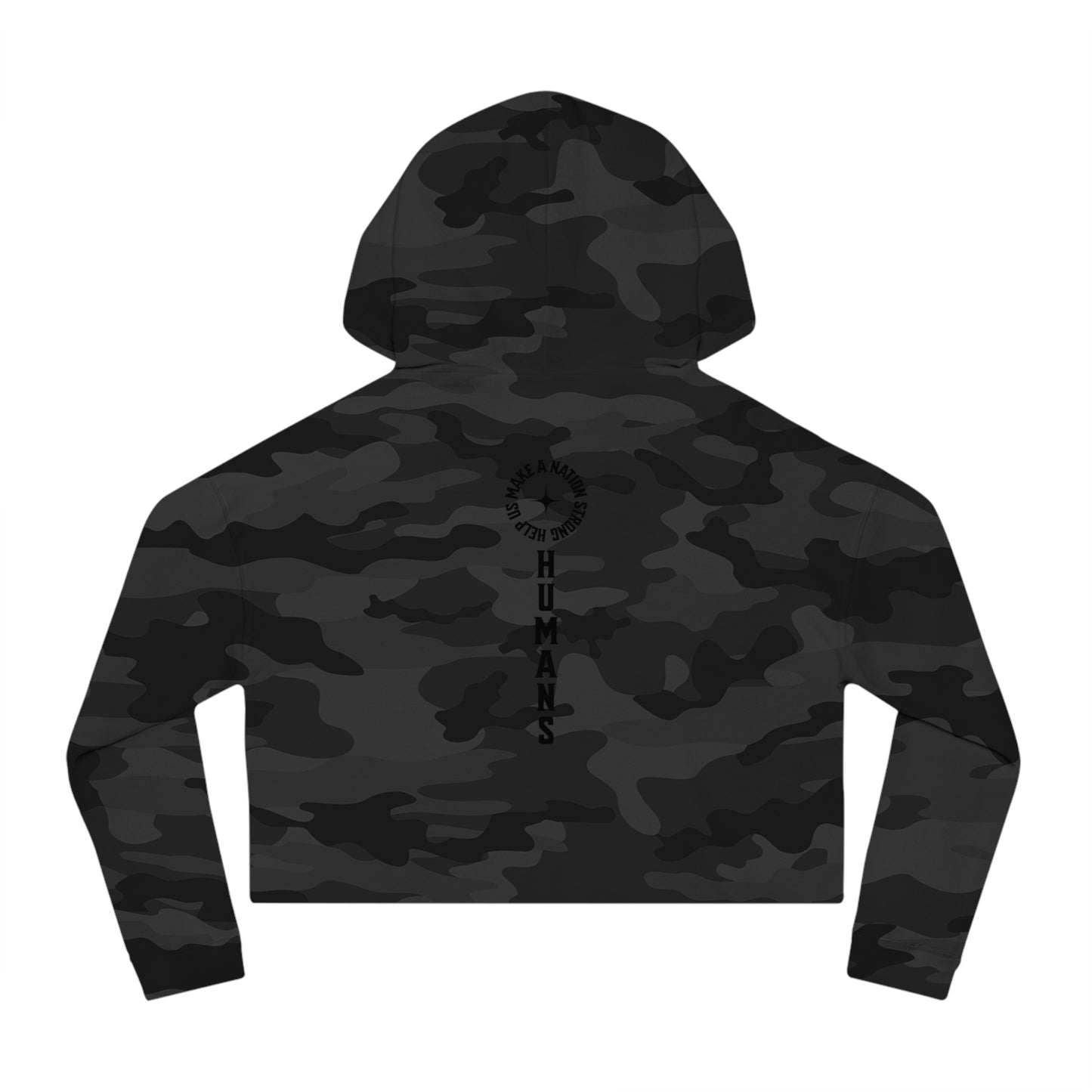 HUMANS APPAREL - Empowering Women’s Cropped Hooded Sweatshirt | Inspirational Design for Everyday Style