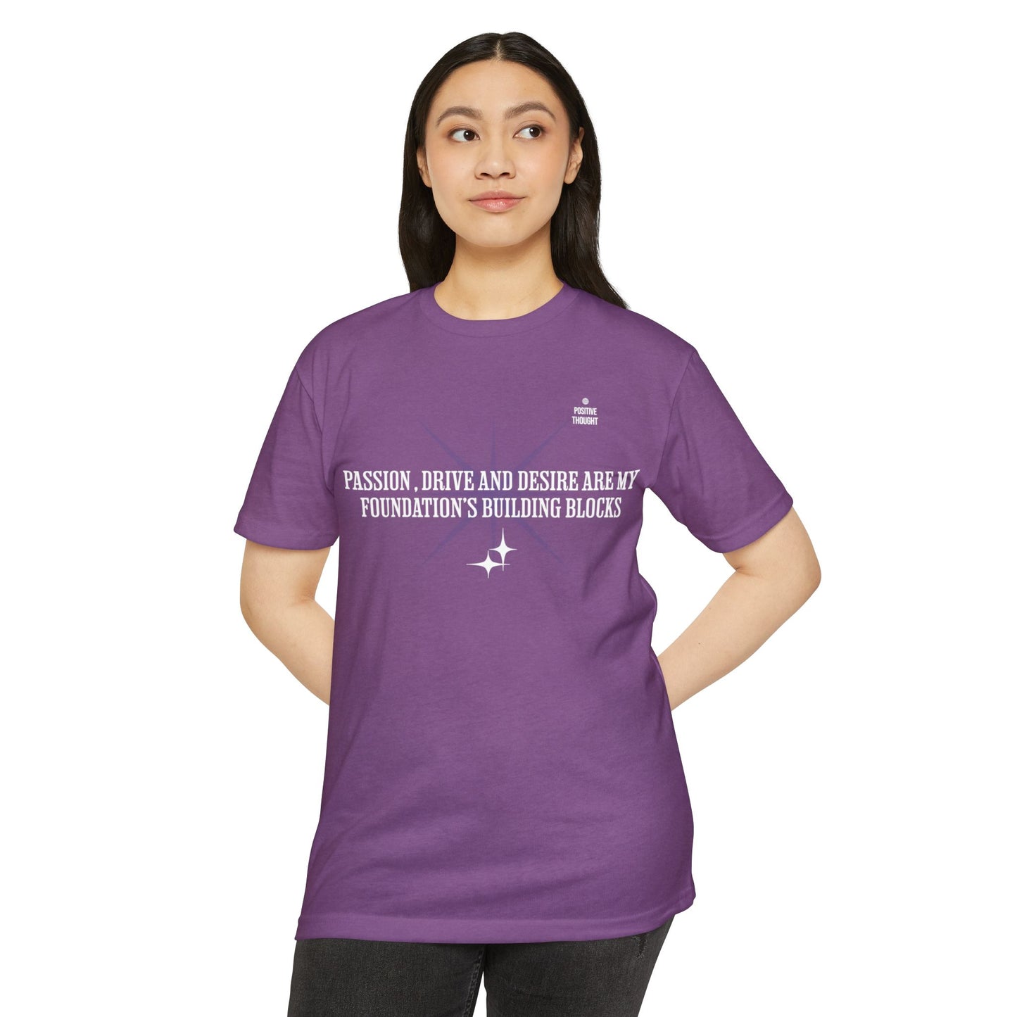 HUMANS APPAREL - Positive Thought Unisex CVC Jersey T-Shirt - Inspirational Quote Tee "Passion, Drive & Desire"