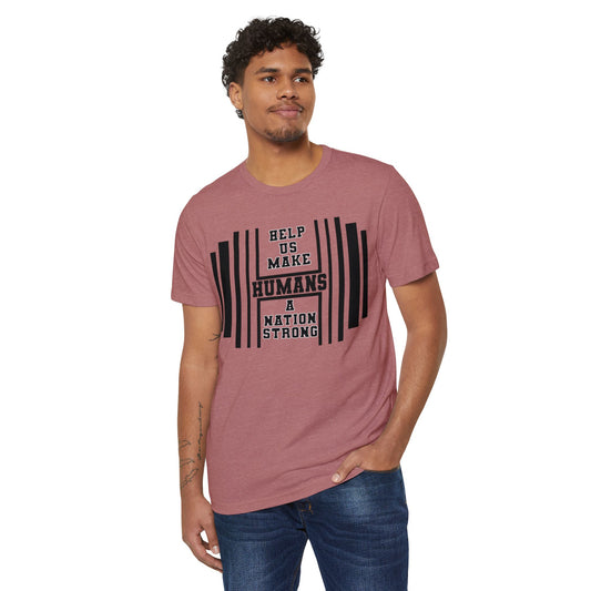 HUMANS APPAREL - Men's Organic T-Shirt - 'Help Us Make Humans A Nation Strong'