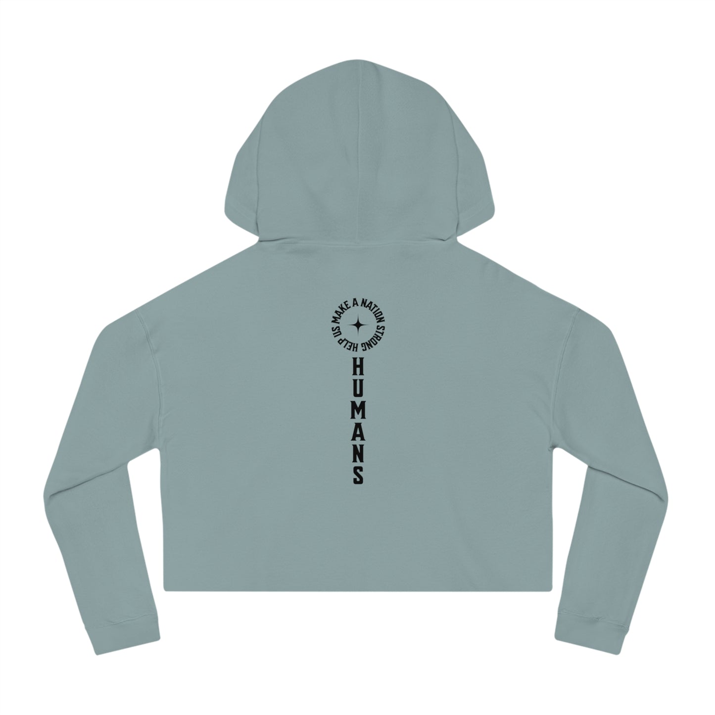 HUMANS APPAREL - Empowering Women’s Cropped Hooded Sweatshirt | Inspirational Design for Everyday Style